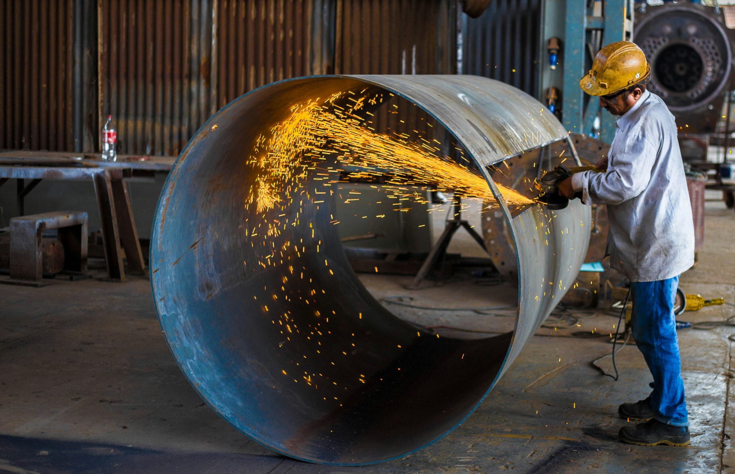 Industrial fabrication and welding at ARISE Engineers facility